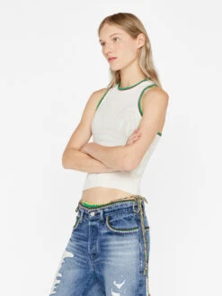 Crochet Trim Tank -- Blanc -Chic Attire Store 3 LWTS2015 BLANC FRSU23EC WOMENS DAY 03 0992HR