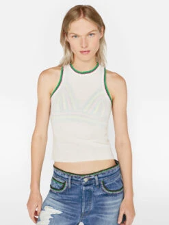 Crochet Trim Tank -- Blanc -Chic Attire Store 3 LWTS2015 BLANC FRSU23EC WOMENS DAY 03 1030HR