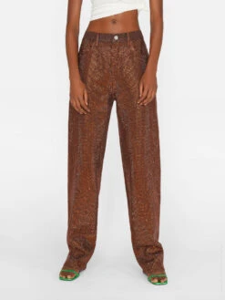 Crystal Slouchy Straight Leg Jean -- Chocolate Brown