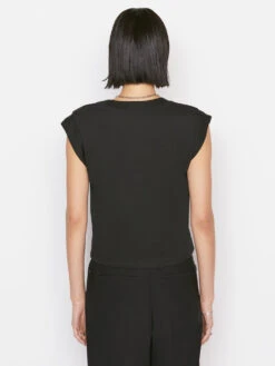 Le High Rise V Neck Tee -- Noir -Chic Attire Store 59 LWTS0916 NOIR 0678