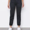 Banded Bottom Trapunto Moto Pant -- Washed Black