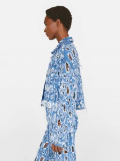 Cropped Oversized Jacket -- Blueprint Frays -Chic Attire Store COVJK727 BLUEPRINT FRAYS FRSU23EC WOMENS DAY 05 1390HR