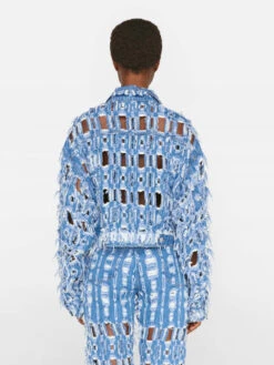 Cropped Oversized Jacket -- Blueprint Frays -Chic Attire Store COVJK727 BLUEPRINT FRAYS FRSU23EC WOMENS DAY 05 1393HR