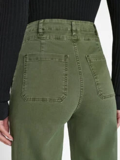 Double Waist Band Slim Palazzo -- Washed Surplus -Chic Attire Store DWLSP328 WASHEDSURPLUS 0495