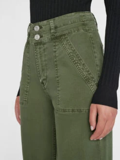 Double Waist Band Slim Palazzo -- Washed Surplus -Chic Attire Store DWLSP328 WASHEDSURPLUS 0498