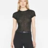 Mesh Lace Baby Tee -- Noir 2 Mesh Lace Baby Tee -- Noir -Chic Attire Store F23CCH01 NOIR 0311
