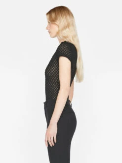 Mesh Lace Baby Tee -- Noir -Chic Attire Store F23CCH01 NOIR 0321