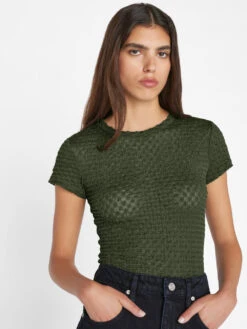 Mesh Lace Baby Tee -- Surplus -Chic Attire Store F23CCH01 SURPLUS 0955