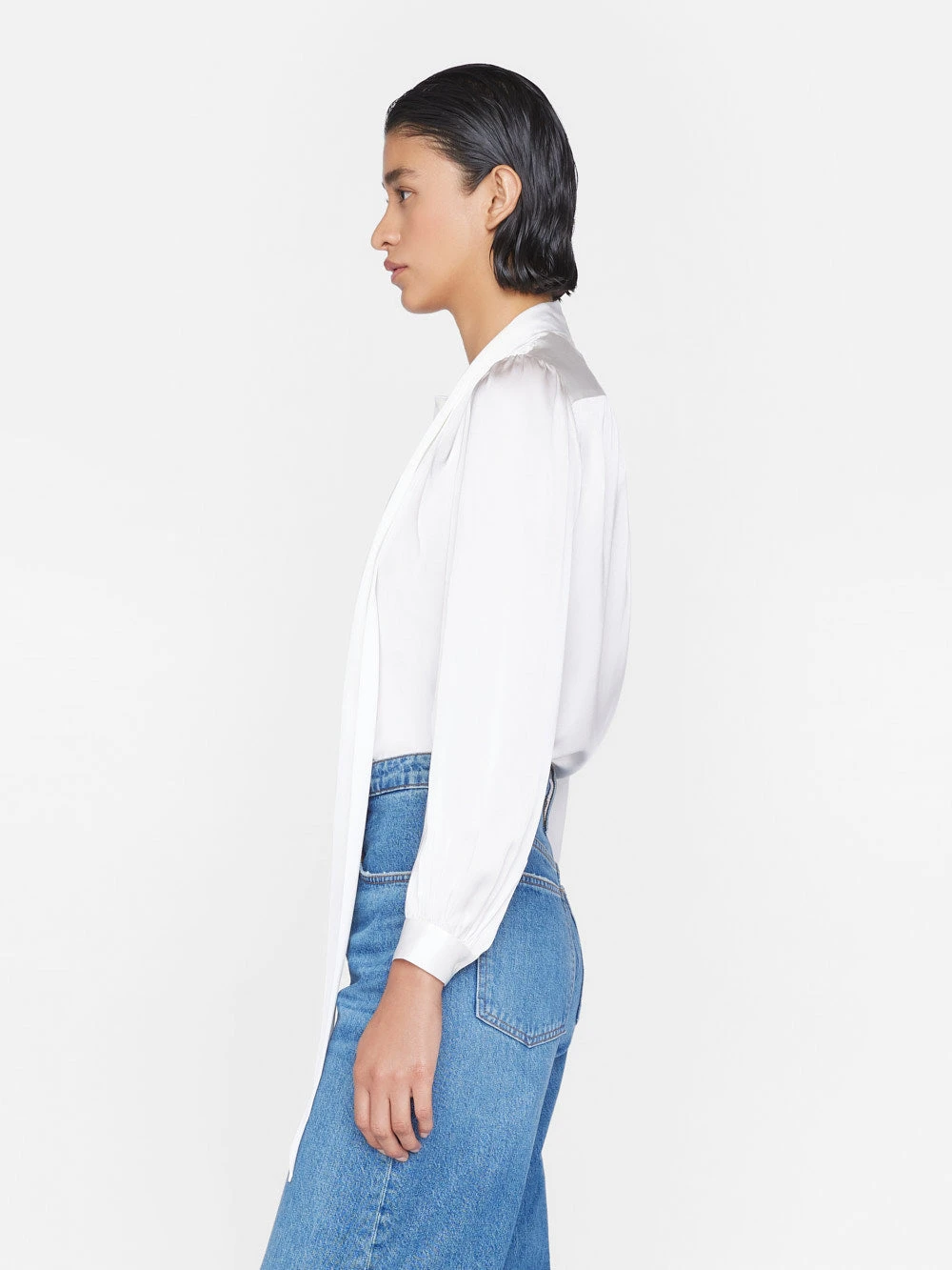 Femme Tie Neck Blouse -- Off White 7 Femme Tie Neck Blouse -- Off White - Image 5