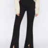 The Jetset Slit Flare -- Sheen Noir 1 The Jetset Slit Flare -- Sheen Noir -Chic Attire Store JSFLFS631 SHEEN NOIR 0293