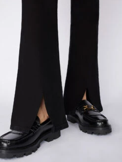 The Jetset Slit Flare -- Sheen Noir -Chic Attire Store JSFLFS631 SHEEN NOIR 0320