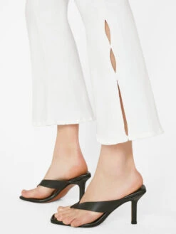 Le Crop Flare Mini Slits -- Blanc -Chic Attire Store LCFMS790 BLANC FRSU23EC WOMENS DAY 03 1379HR