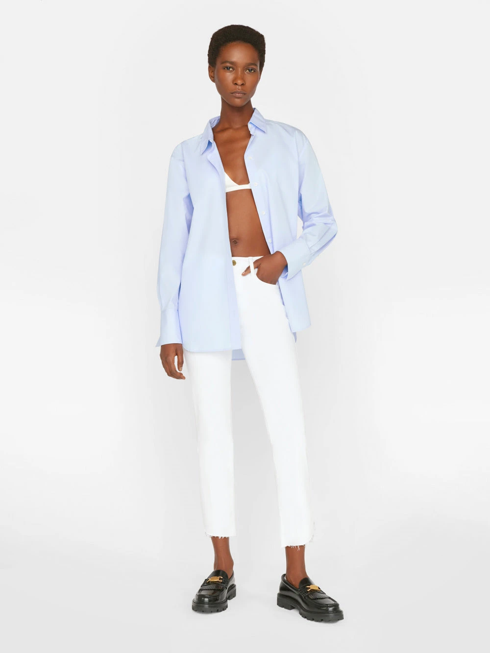 Le High Straight Cascade Hem -- Blanc 10 Le High Straight Cascade Hem -- Blanc - Image 8