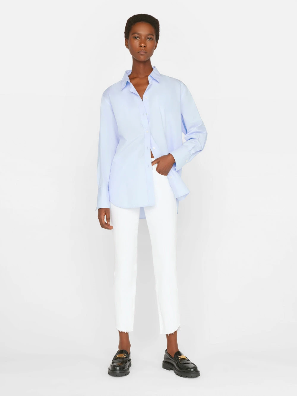 Le High Straight Cascade Hem -- Blanc 4 Le High Straight Cascade Hem -- Blanc - Image 2