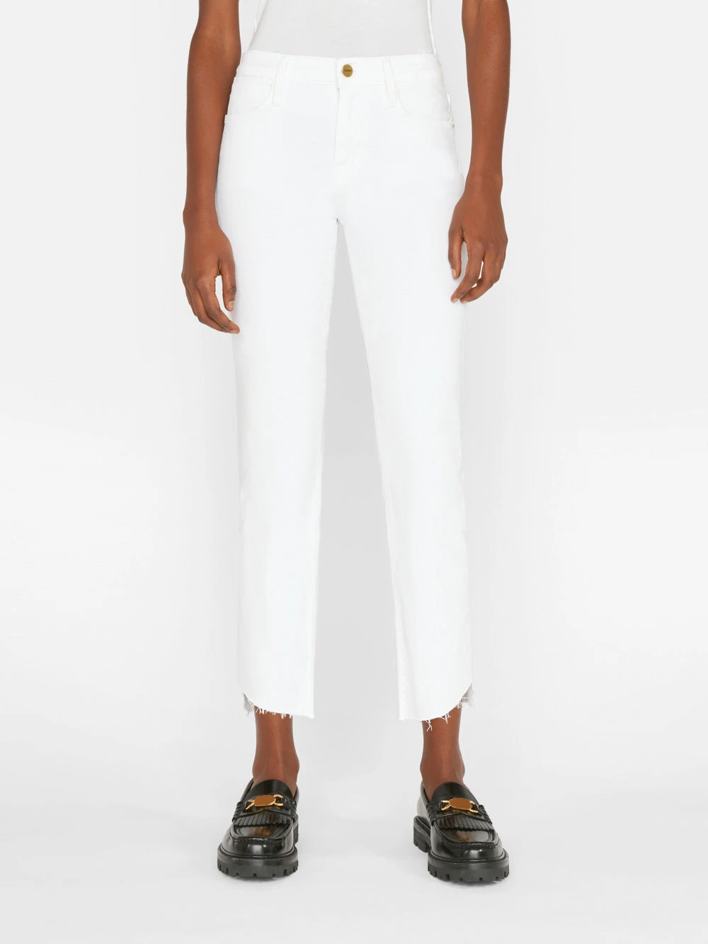 Le High Straight Cascade Hem -- Blanc 3 Le High Straight Cascade Hem -- Blanc