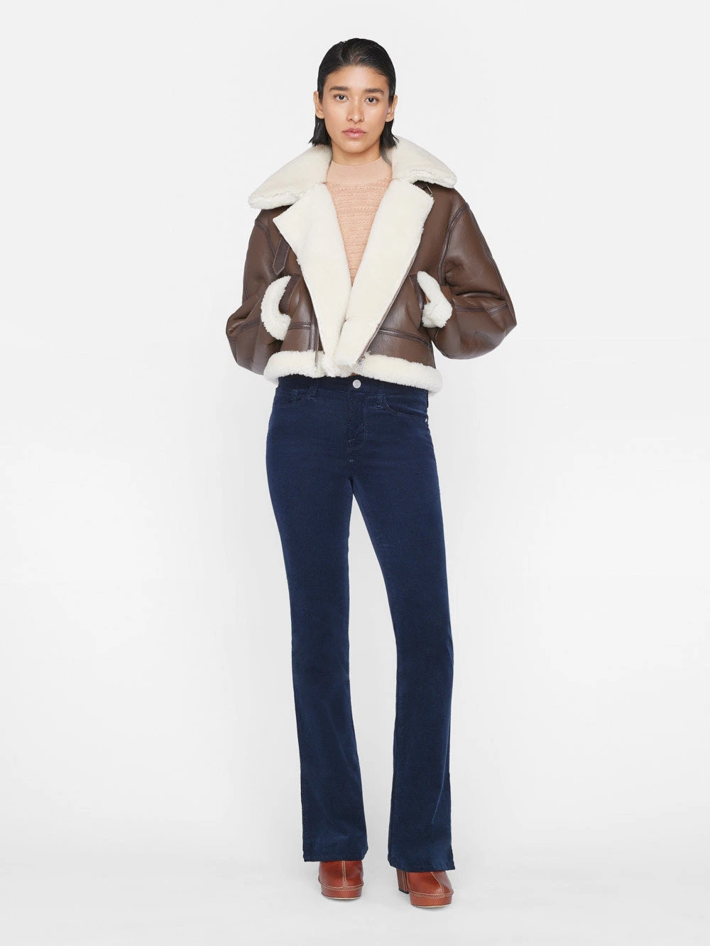 Le Mini Boot Slit Corduroy -- Navy 4 Le Mini Boot Slit Corduroy -- Navy - Image 2