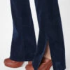 Le Mini Boot Slit Corduroy -- Navy -Chic Attire Store LMBOS820 NAVY 1267