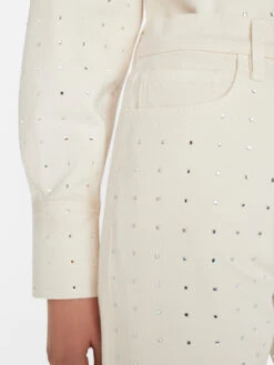 Rhinestone Le Jane Crop -- Bone -Chic Attire Store LRJNC728 BONE FRSU23EC II WOMENS DAY 02 0252HR