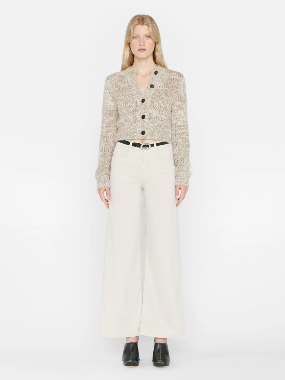 Le Slim Palazzo Corduroy -- Bone 4 Le Slim Palazzo Corduroy -- Bone - Image 2