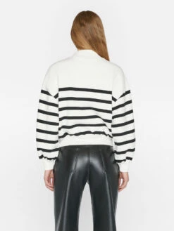 Balloon Sleeve Mockneck Sweatshirt -- Off White Multi 17 Balloon Sleeve Mockneck Sweatshirt -- Off White Multi -Chic Attire Store LWAC0748 OFF WHITE MULTI 0783