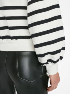 Balloon Sleeve Mockneck Sweatshirt -- Off White Multi 13 Balloon Sleeve Mockneck Sweatshirt -- Off White Multi -Chic Attire Store LWAC0748 OFF WHITE MULTI 0787