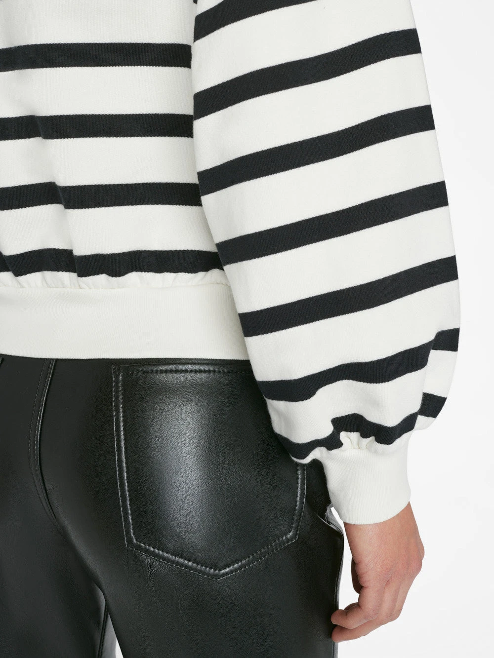 Balloon Sleeve Mockneck Sweatshirt -- Off White Multi 6 Balloon Sleeve Mockneck Sweatshirt -- Off White Multi - Image 4