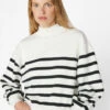 Balloon Sleeve Mockneck Sweatshirt -- Off White Multi -Chic Attire Store LWAC0748 OFF WHITE MULTI 0791