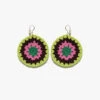 Crochet Earrings -- Hot Pink Multi -Chic Attire Store LWAX0487 3