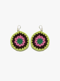 Crochet Earrings -- Hot Pink Multi