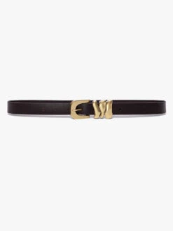 Chic Attire Store 5 Organic Shape Tri Keeper Belt -- Dark Chocolate