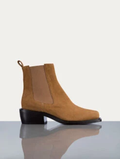 Le Fenton Ankle Boot -- Cognac Suede