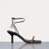 Le Ozzie Lace Up Sandal -- Noir/Silver -Chic Attire Store LWFT0312 NOIR SILVER 2