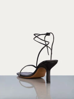 Le Ozzie Lace Up Sandal -- Noir/Silver -Chic Attire Store LWFT0312 NOIR SILVER