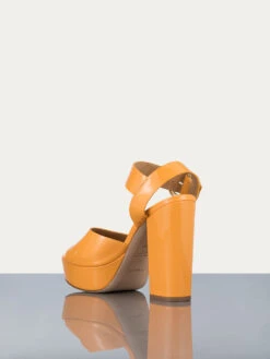Le Carr Platform Sandal -- Nectarine Patent -Chic Attire Store LWFT0331 NTPT 2
