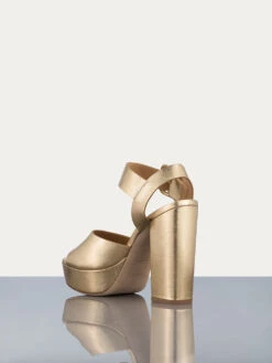 Le Carr Platform Sandal -- Gold Metallic -Chic Attire Store LWFT0333 GDMC 2