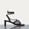 Le Adelaide Crochet Lace Up Heel -- Noir -Chic Attire Store LWFT0357 NOIRcopy