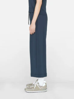Cropped Wide Leg Sweatpant -- Navy -Chic Attire Store LWKB0358 NAVY FRSU23EC II WOMENS DAY 01 0908HR