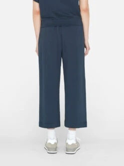 Cropped Wide Leg Sweatpant -- Navy -Chic Attire Store LWKB0358 NAVY FRSU23EC II WOMENS DAY 01 0921HR