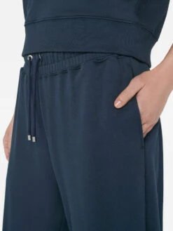 Cropped Wide Leg Sweatpant -- Navy -Chic Attire Store LWKB0358 NAVY FRSU23EC II WOMENS DAY 01 0926HR