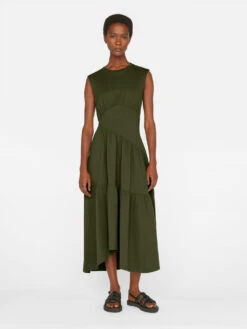Gathered Seam Knit Dress -- Fatigue