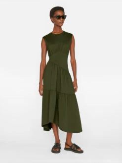 Gathered Seam Knit Dress -- Fatigue -Chic Attire Store LWKD0456 FATIGUE FRSU23EC WOMENS DAY 04 0878HR