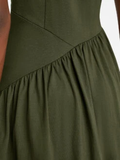 Gathered Seam Knit Dress -- Fatigue -Chic Attire Store LWKD0456 FATIGUE FRSU23EC WOMENS DAY 04 0900HR