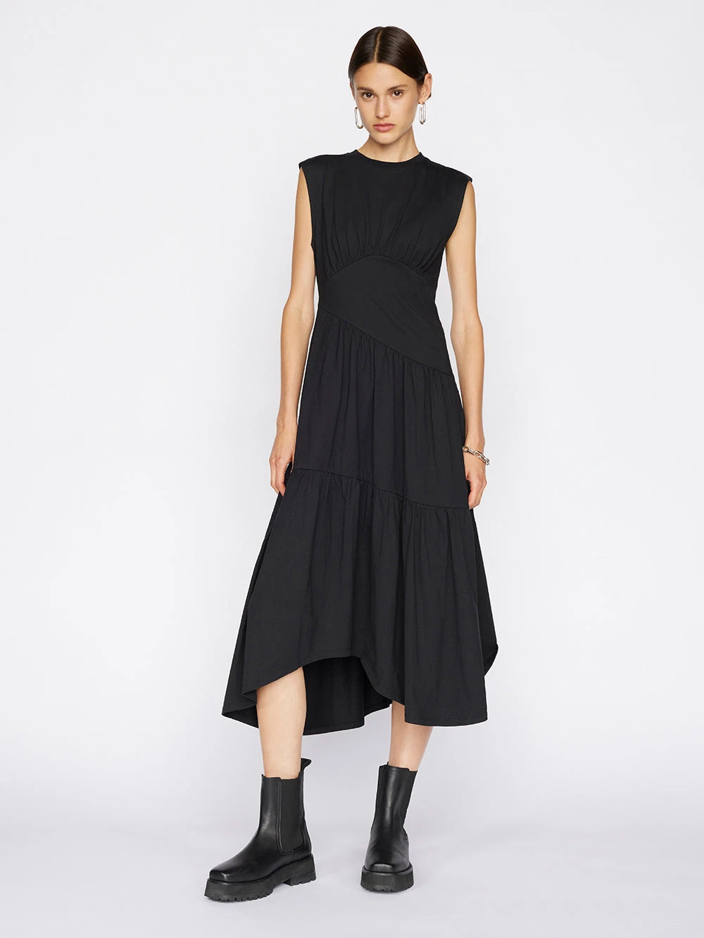 Gathered Seam Knit Dress -- Noir 3 Gathered Seam Knit Dress -- Noir