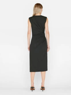 Draped Knit Midi Dress -- Noir -Chic Attire Store LWKD0475 NOIR FRSU23EC WOMENS DAY 03 0595HR