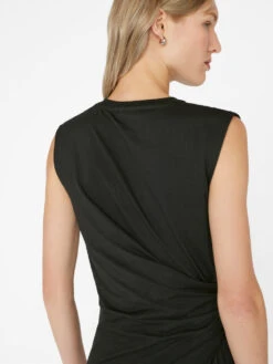 Draped Knit Midi Dress -- Noir -Chic Attire Store LWKD0475 NOIR FRSU23EC WOMENS DAY 03 0596HR