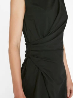 Draped Knit Midi Dress -- Noir -Chic Attire Store LWKD0475 NOIR FRSU23EC WOMENS DAY 03 0597HR