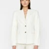 The Femme Leather Blazer -- Bone