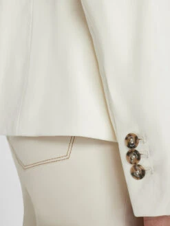 The Femme Leather Blazer -- Bone -Chic Attire Store LWLT0666 BONE FRSP23EC II WOMENS DAY 01 0050HR