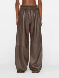Baggy Leather Trouser -- Chocolate Brown 16 Baggy Leather Trouser -- Chocolate Brown -Chic Attire Store LWLT0695 CHOCOLATE BROWN FRSU23EC WOMENS DAY 04 1861HR