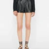 Paperbag Leather Short -- Noir -Chic Attire Store LWLT0703 NOIR FRSU23EC II WOMENS DAY 02 1314HR
